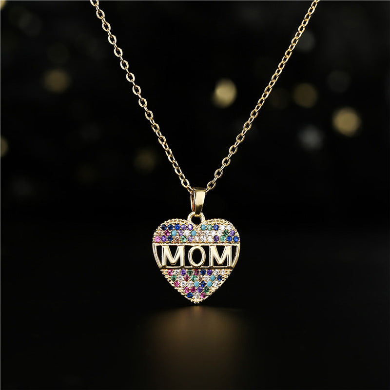 Mothers Day Gift Peach Heart Necklace