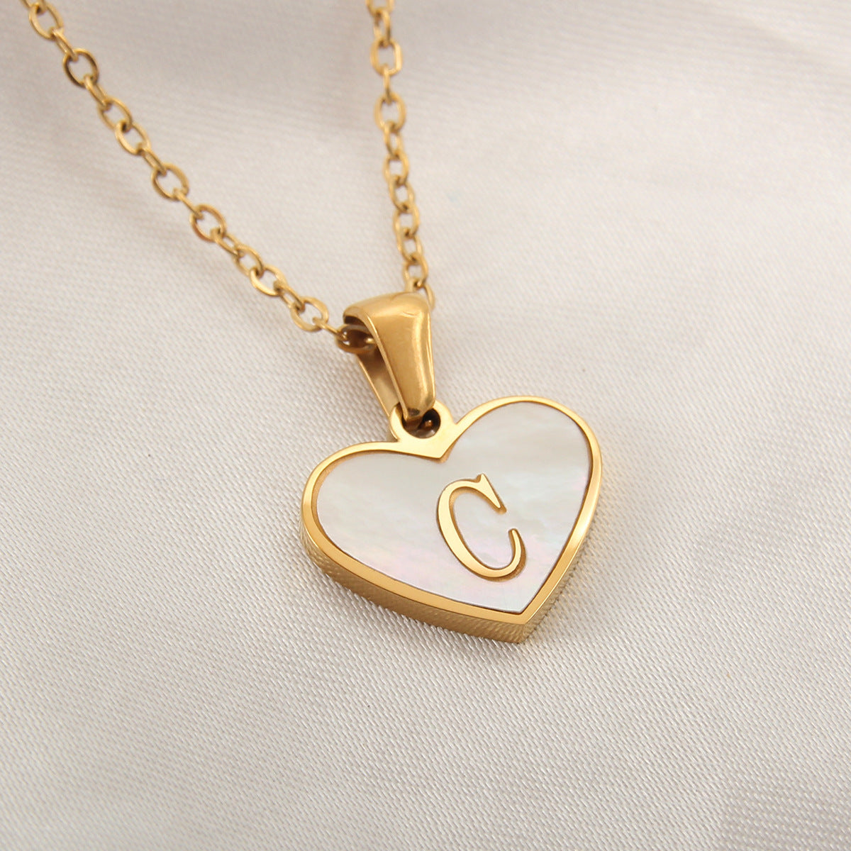 Letter Heart-shaped Necklace