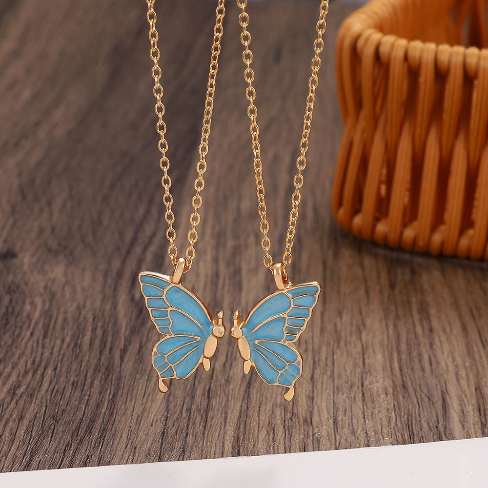 Oil Drip Butterfly Necklace