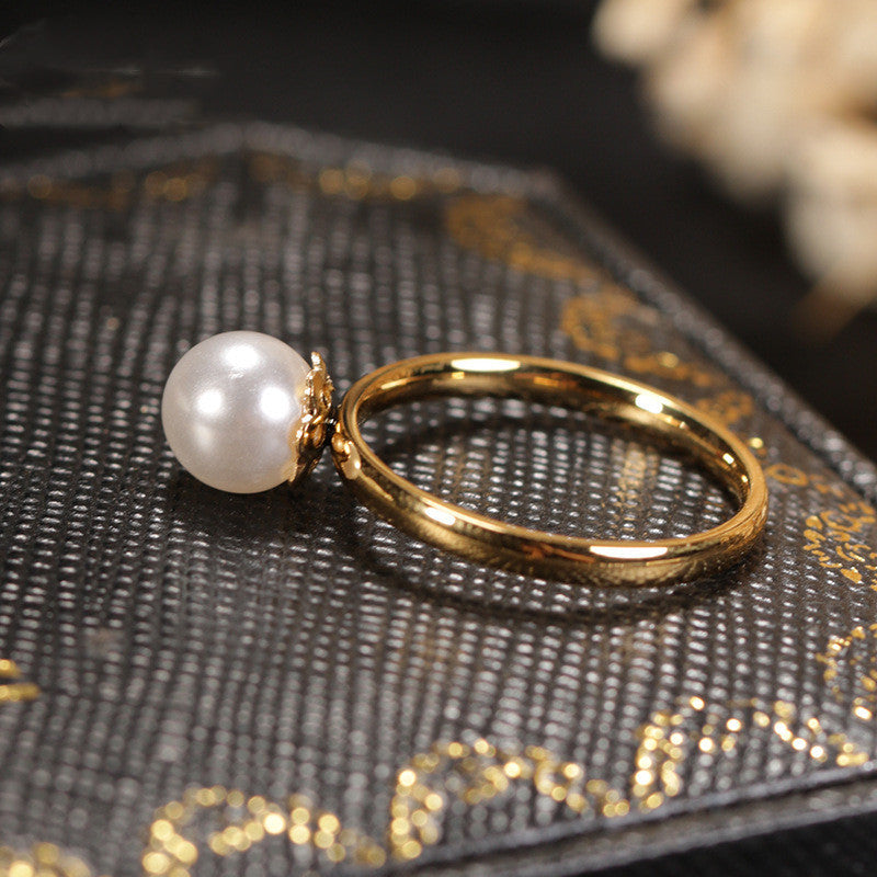 Gold-plated Pearl Ring