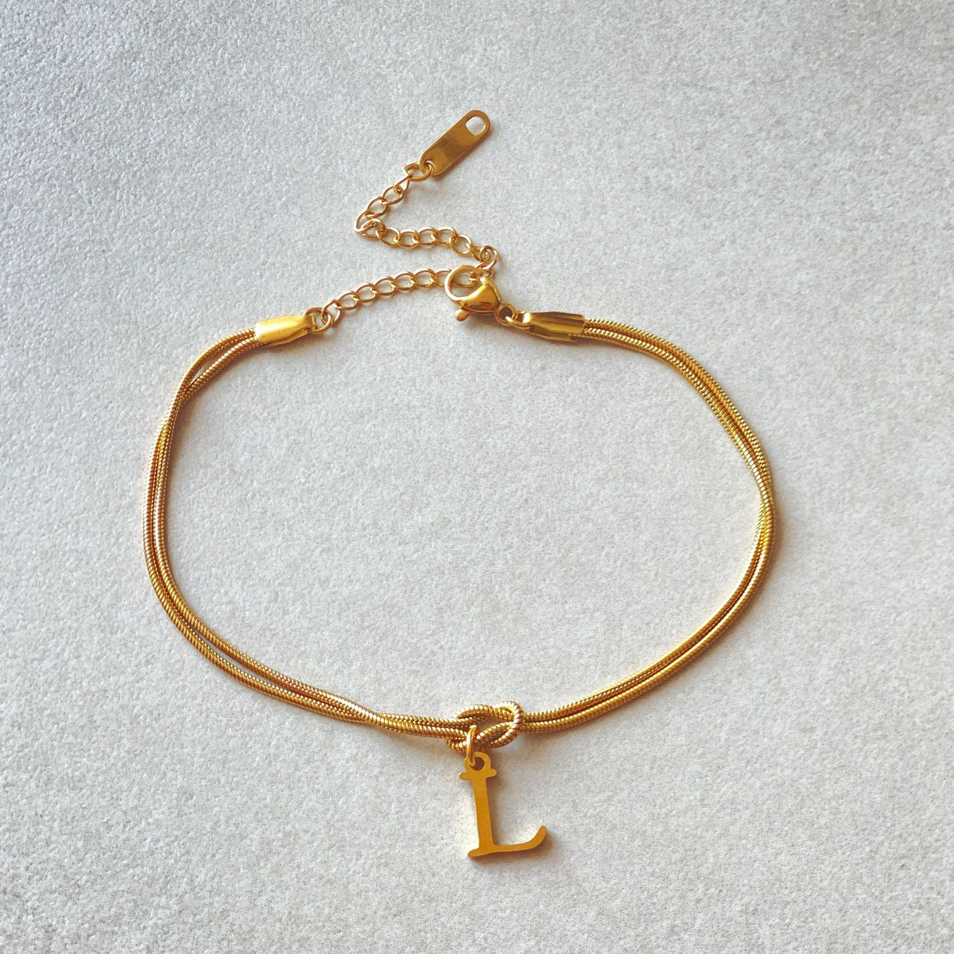 Dainty Snake Chain Charm Bracelet