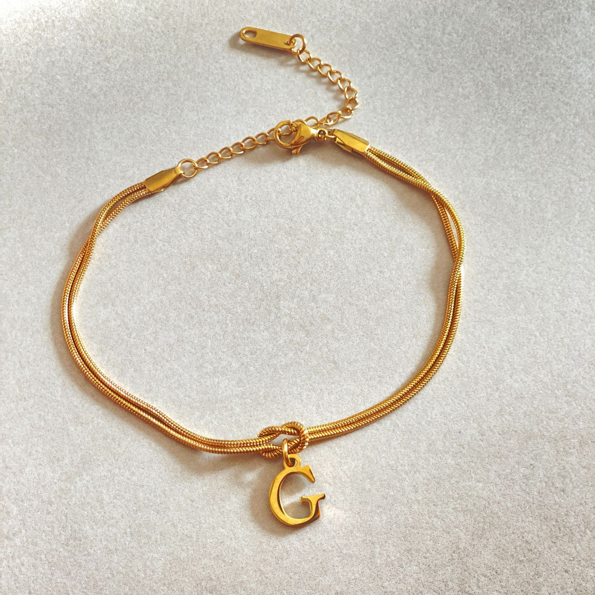 Dainty Snake Chain Charm Bracelet