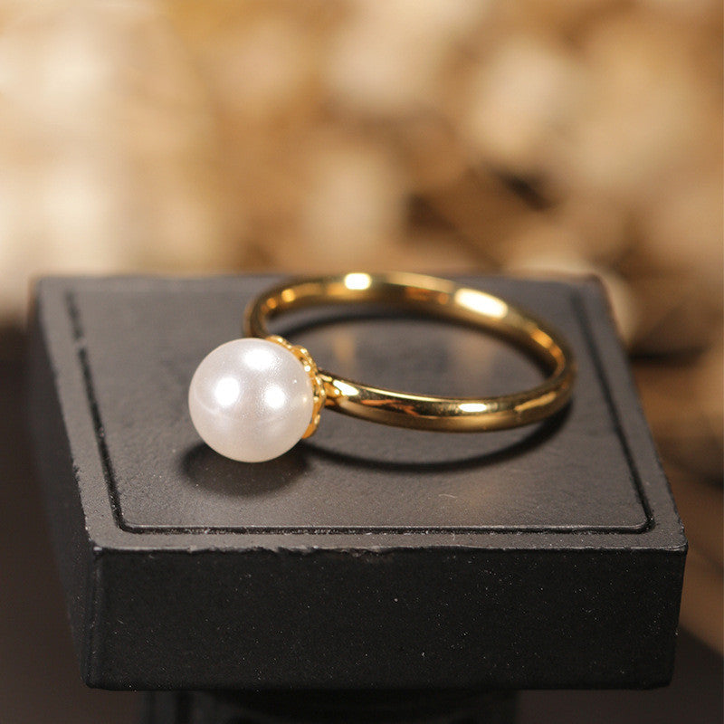 Gold-plated Pearl Ring