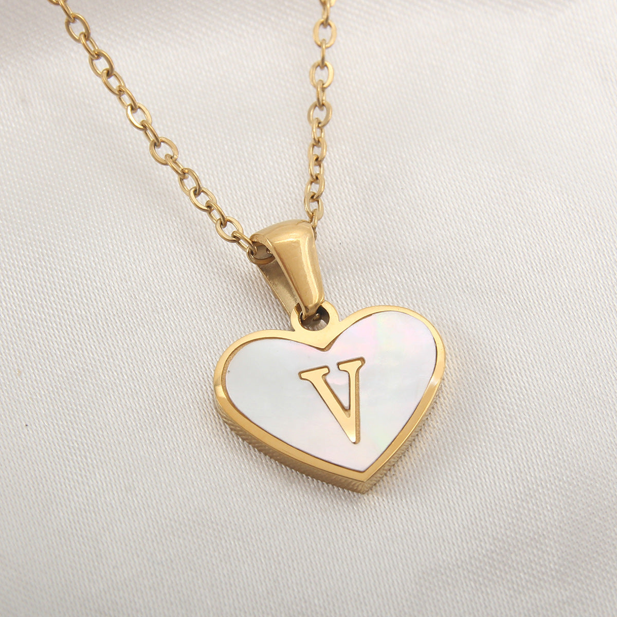 Letter Heart-shaped Necklace