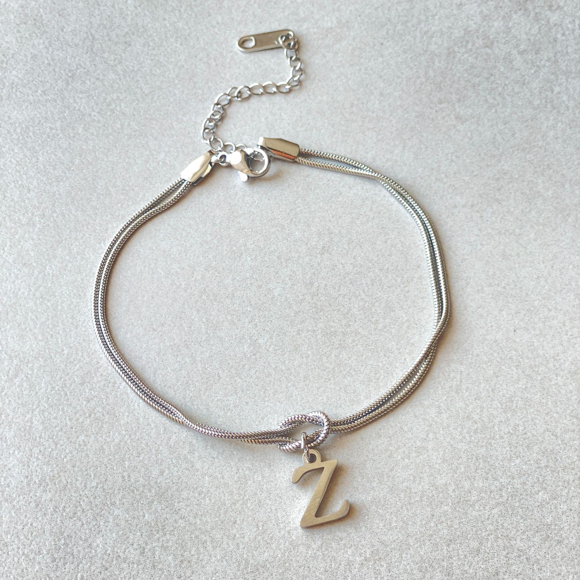 Dainty Snake Chain Charm Bracelet