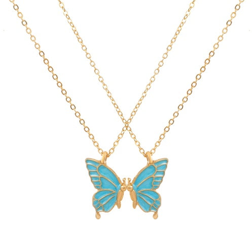 Oil Drip Butterfly Necklace