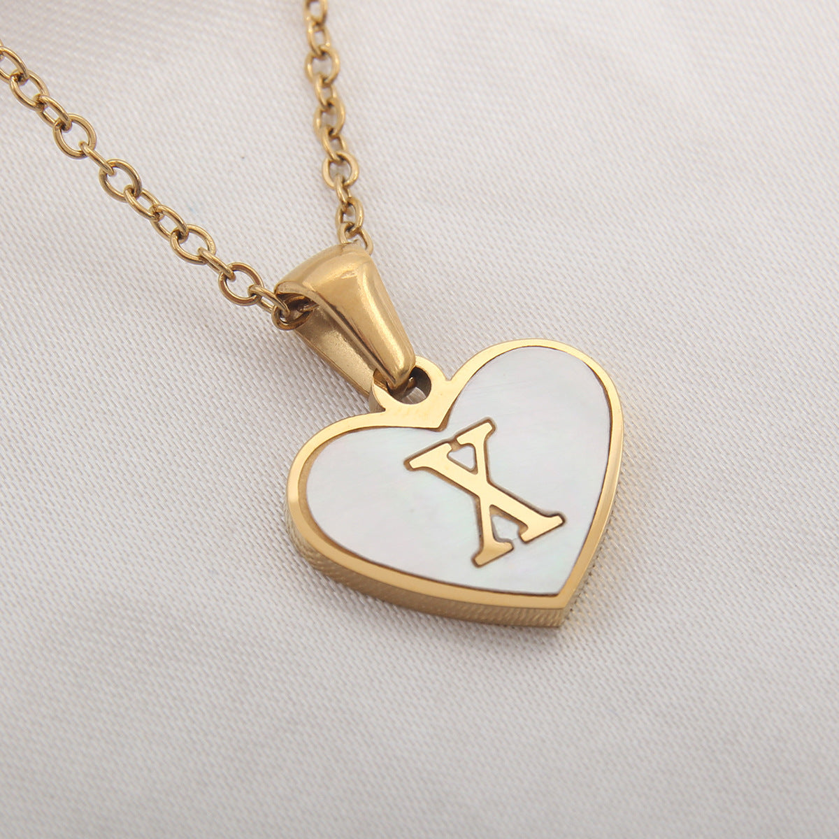 Letter Heart-shaped Necklace