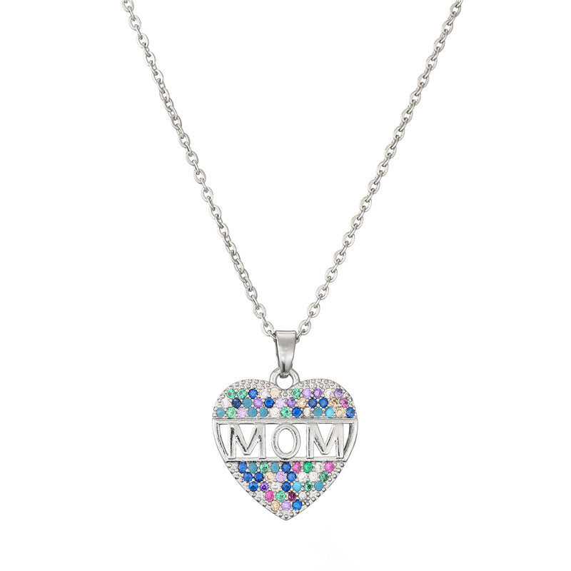 Mothers Day Gift Peach Heart Necklace