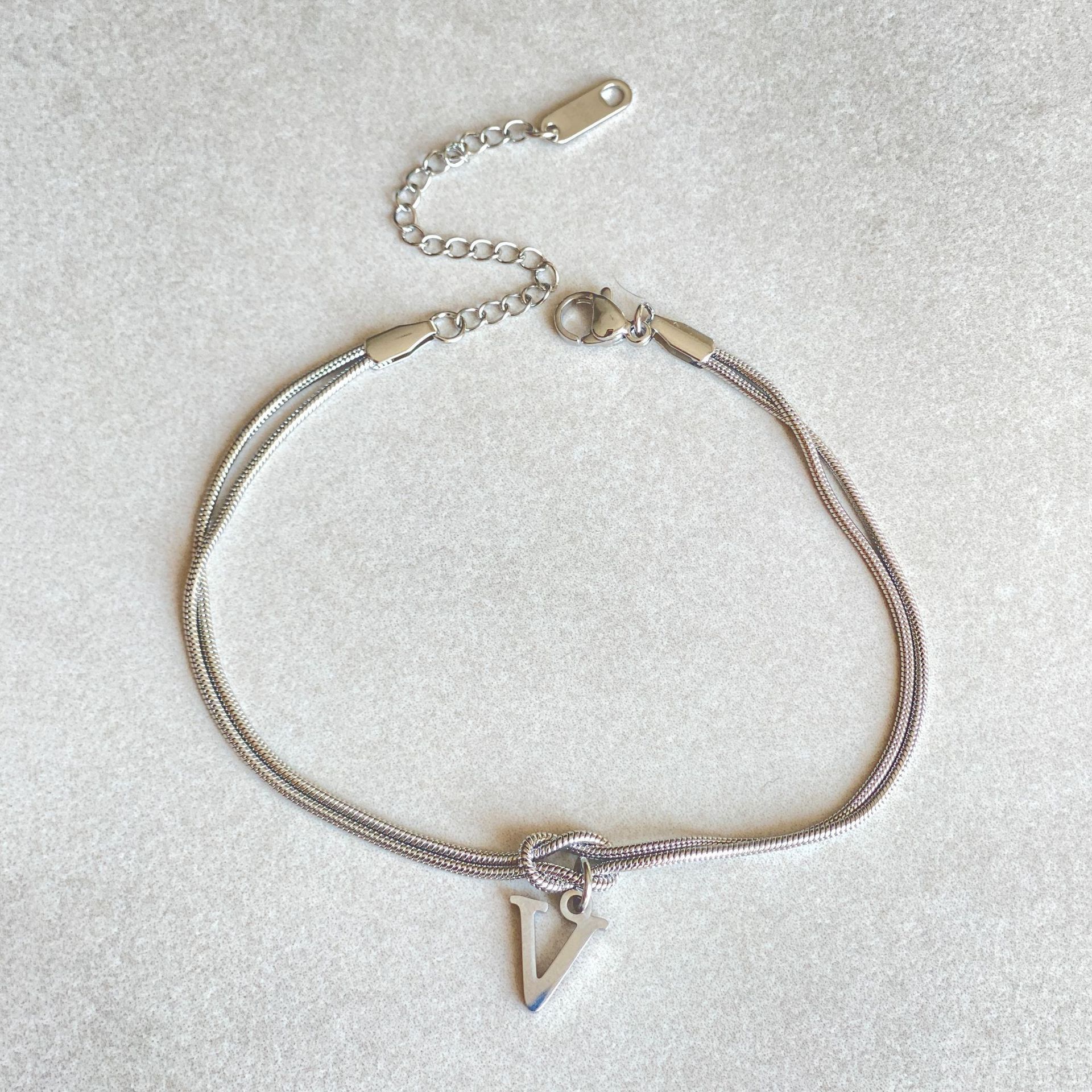 Dainty Snake Chain Charm Bracelet