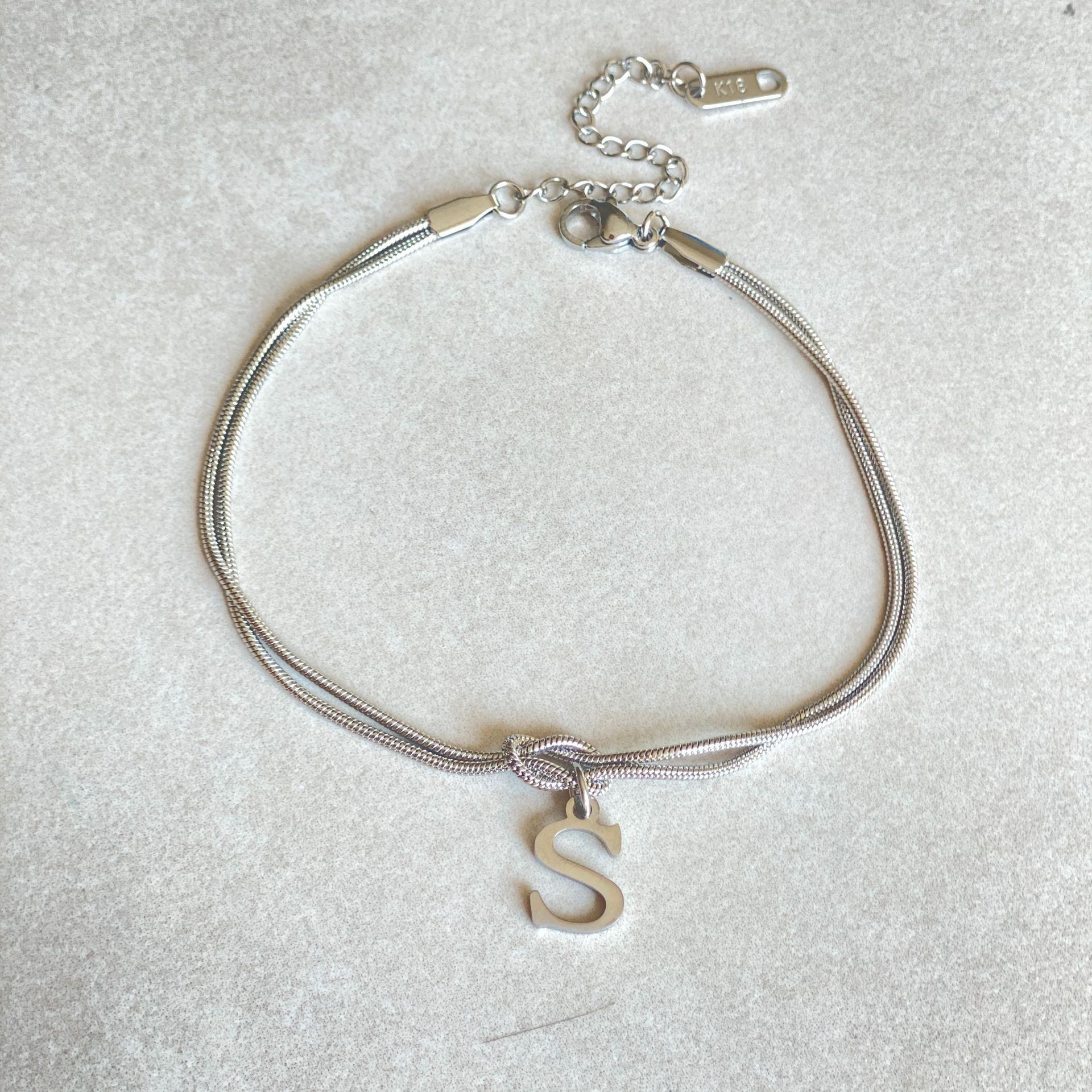 Dainty Snake Chain Charm Bracelet