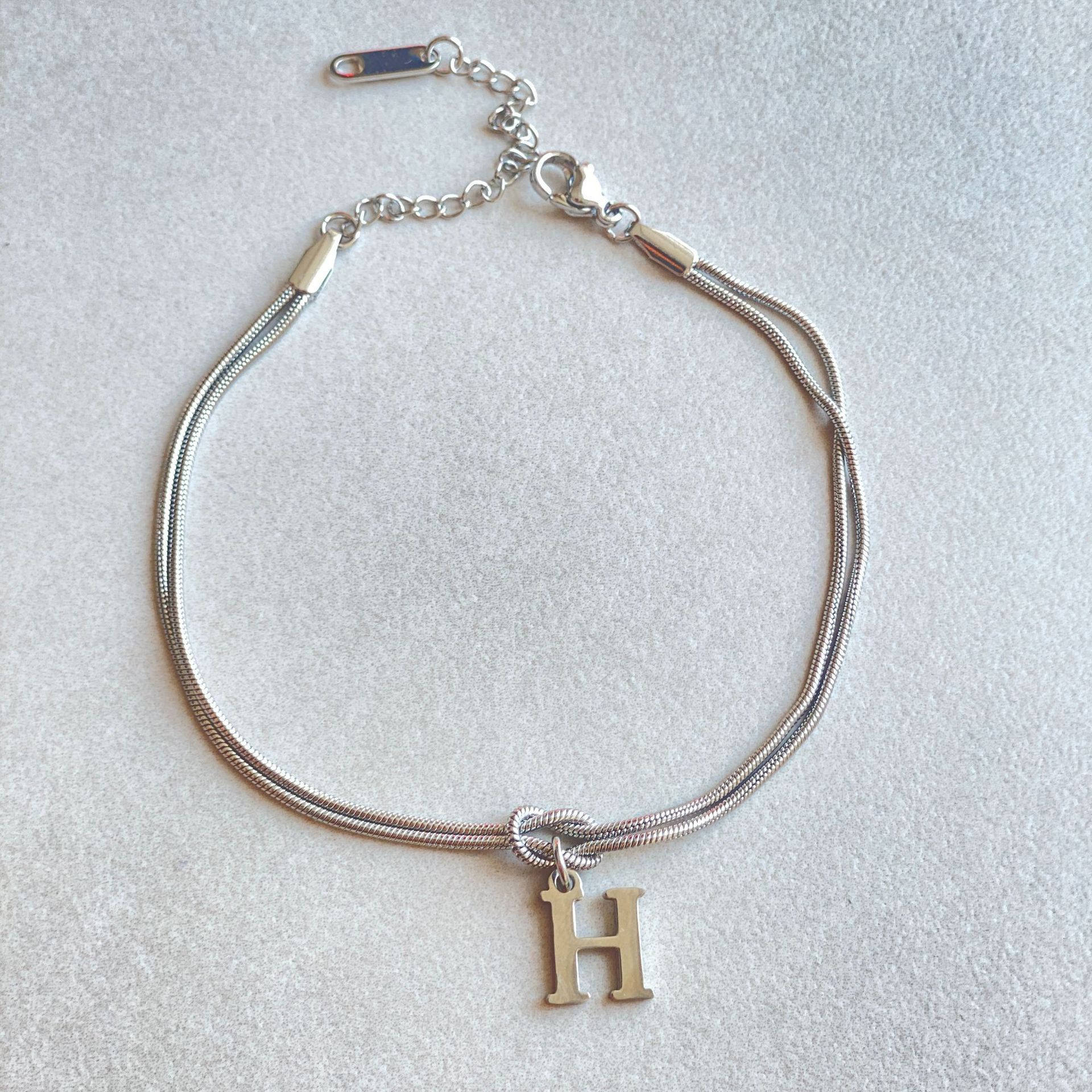 Dainty Snake Chain Charm Bracelet