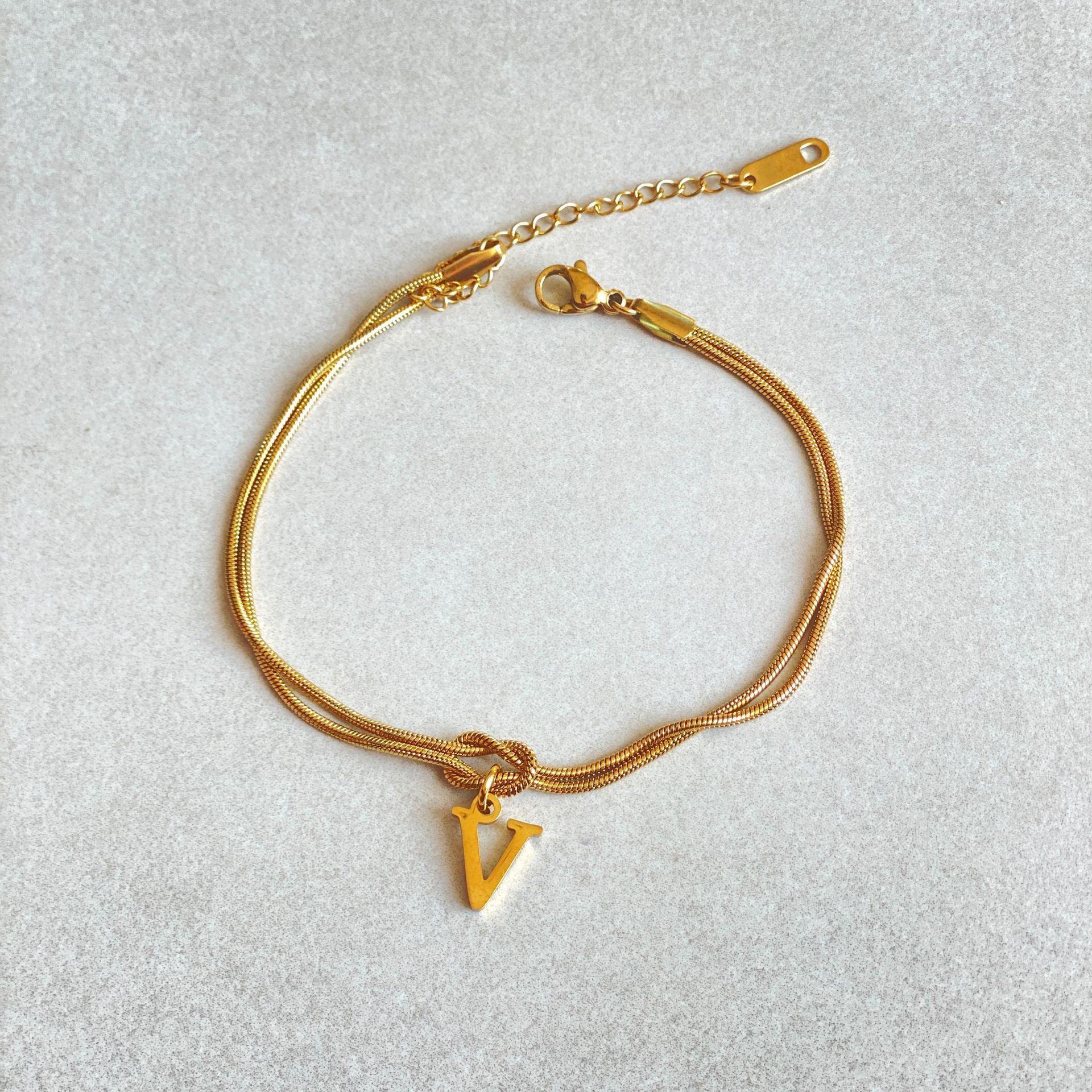 Dainty Snake Chain Charm Bracelet