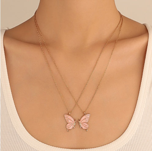 Oil Drip Butterfly Necklace