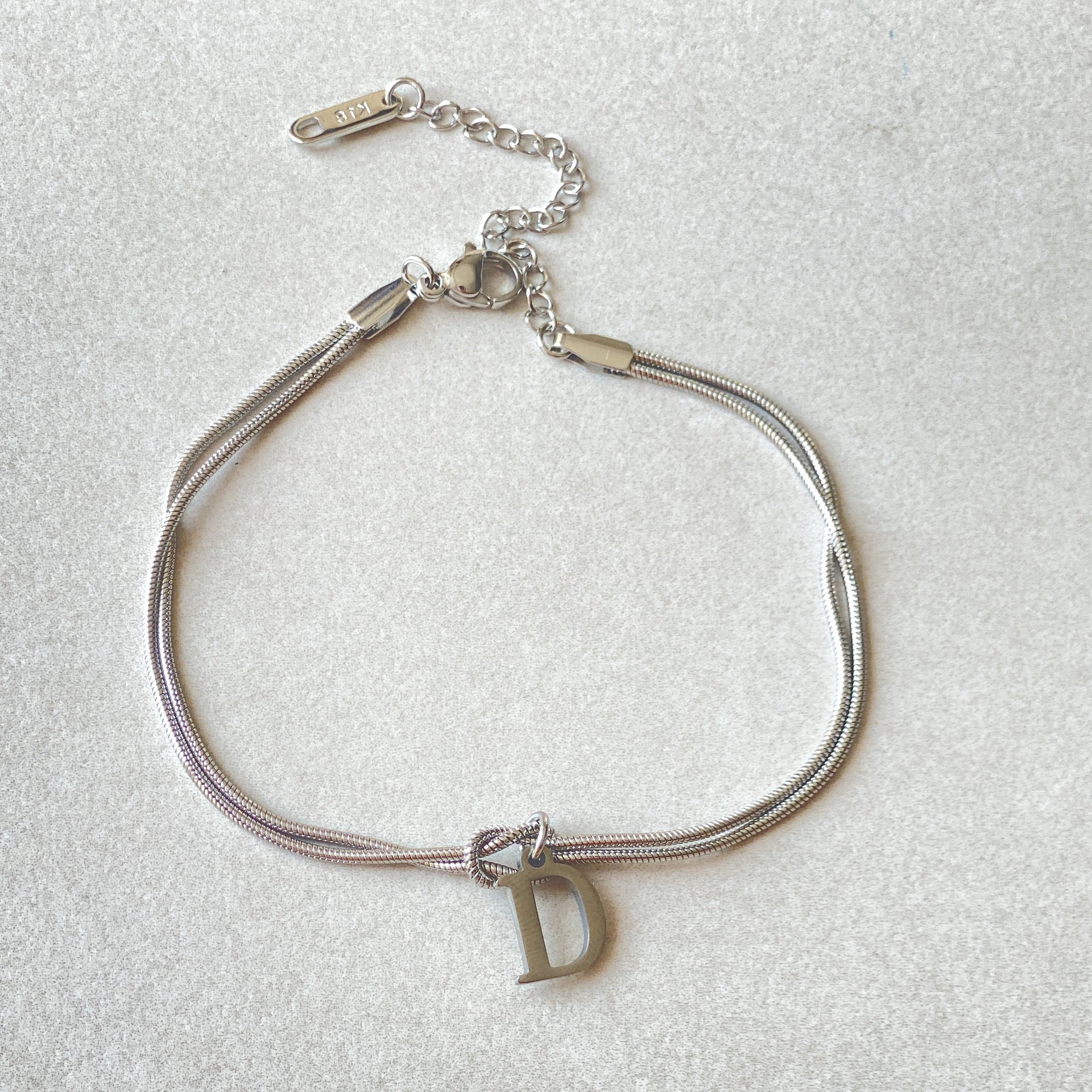 Dainty Snake Chain Charm Bracelet