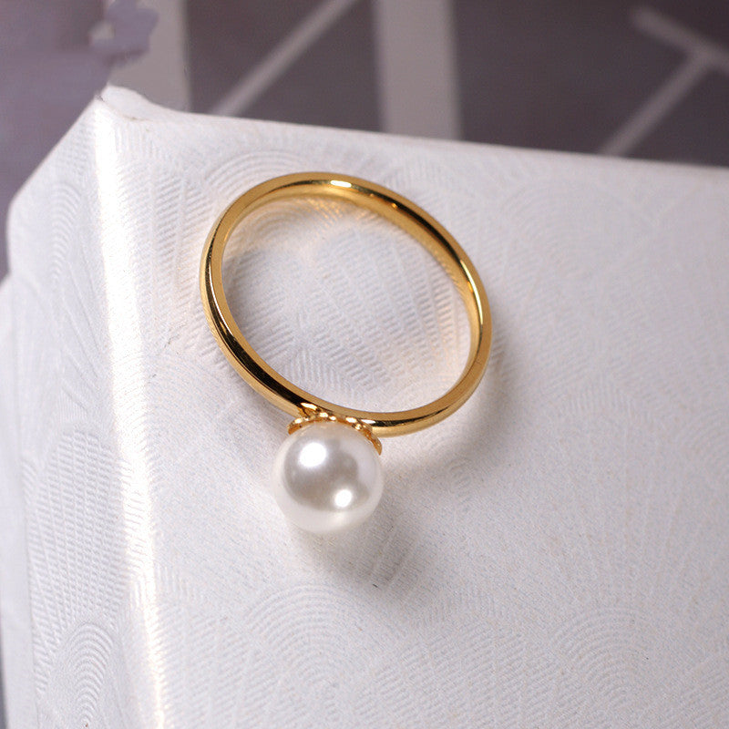 Gold-plated Pearl Ring