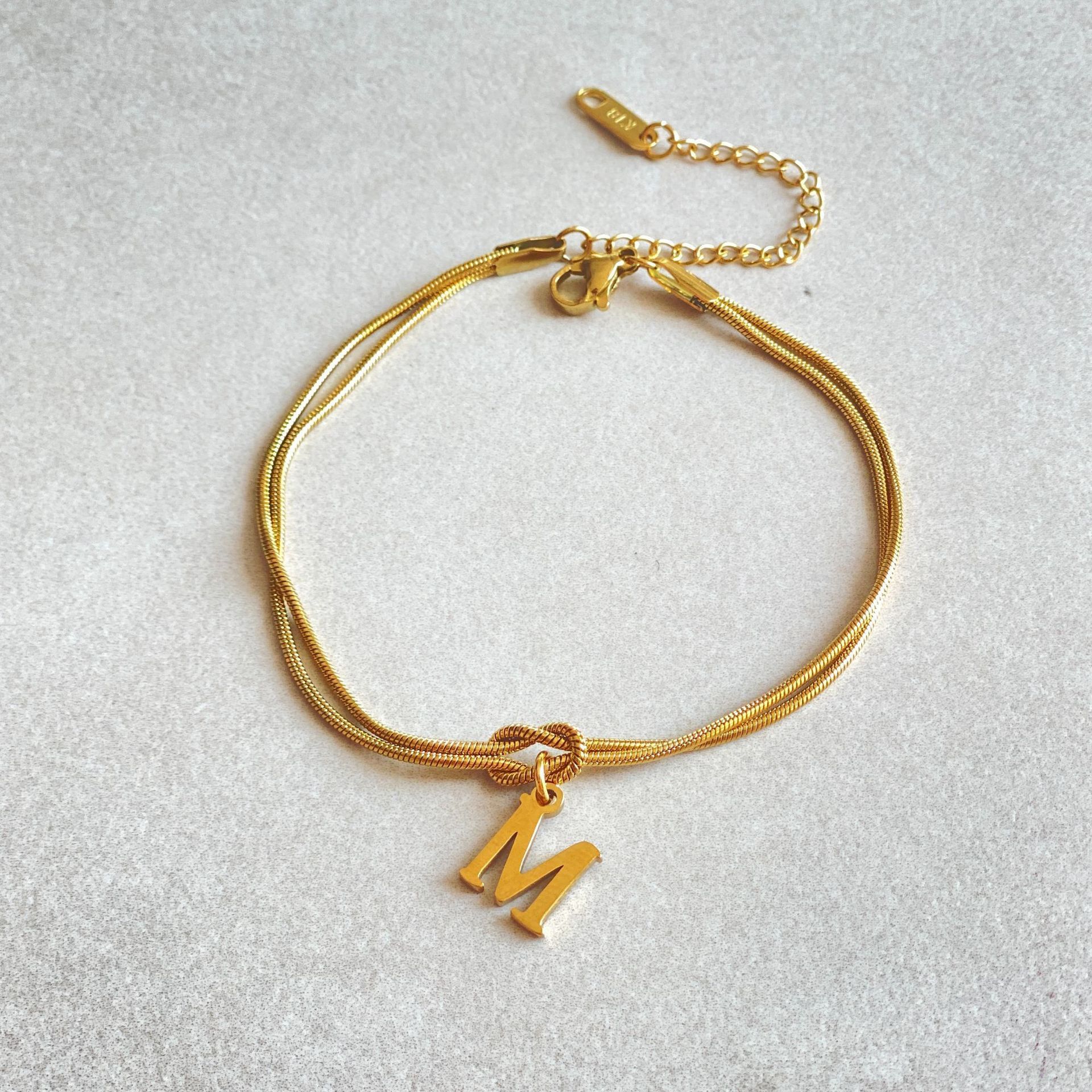 Dainty Snake Chain Charm Bracelet