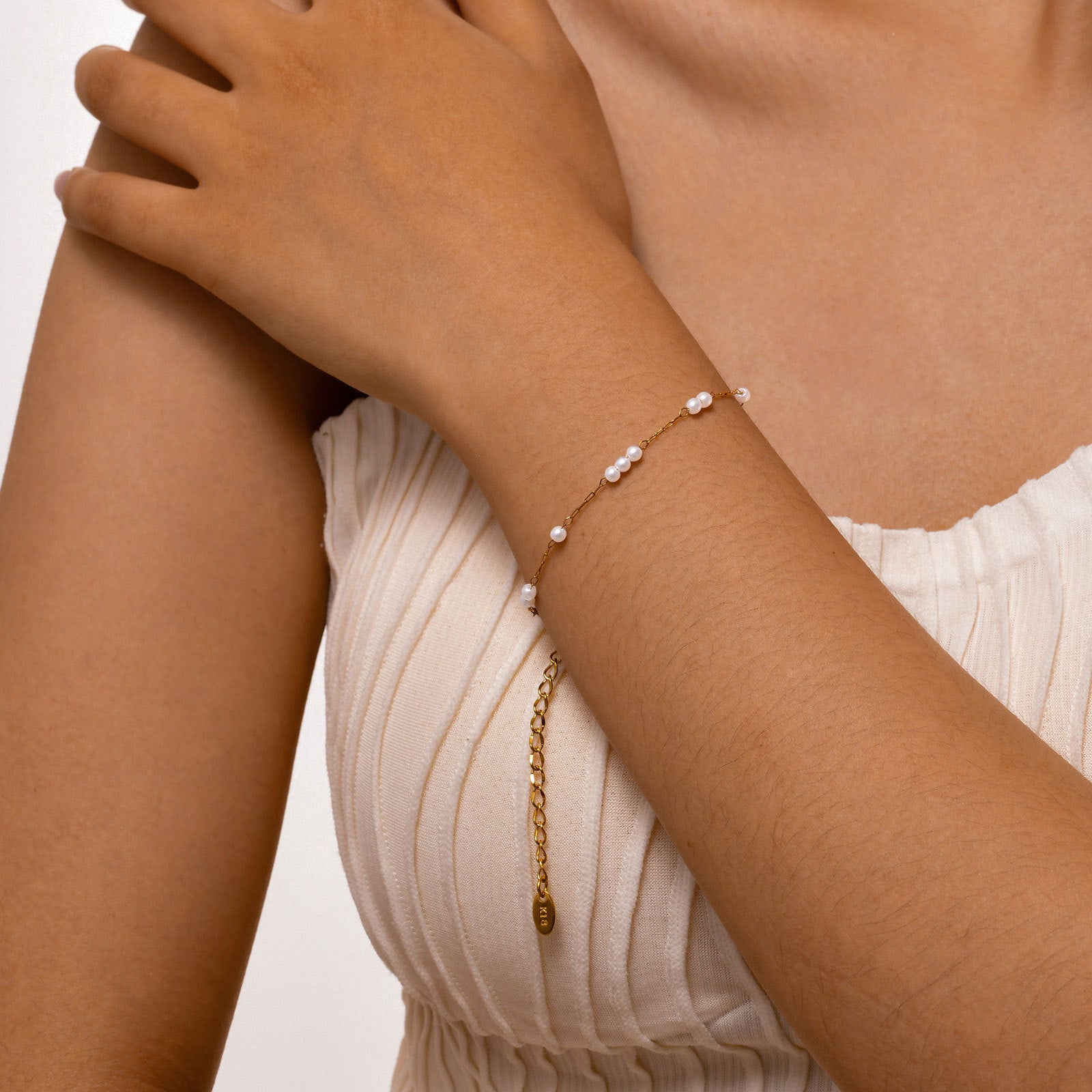 Women's Stainless Steel Pearl Bracelet