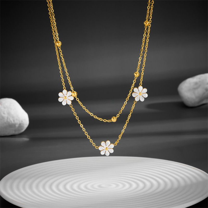 Stainless Steel Flower Necklace