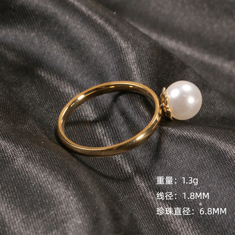 Gold-plated Pearl Ring