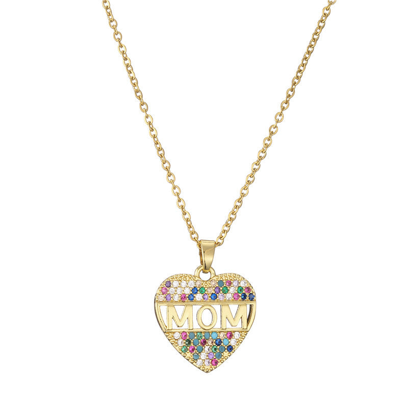 Mothers Day Gift Peach Heart Necklace