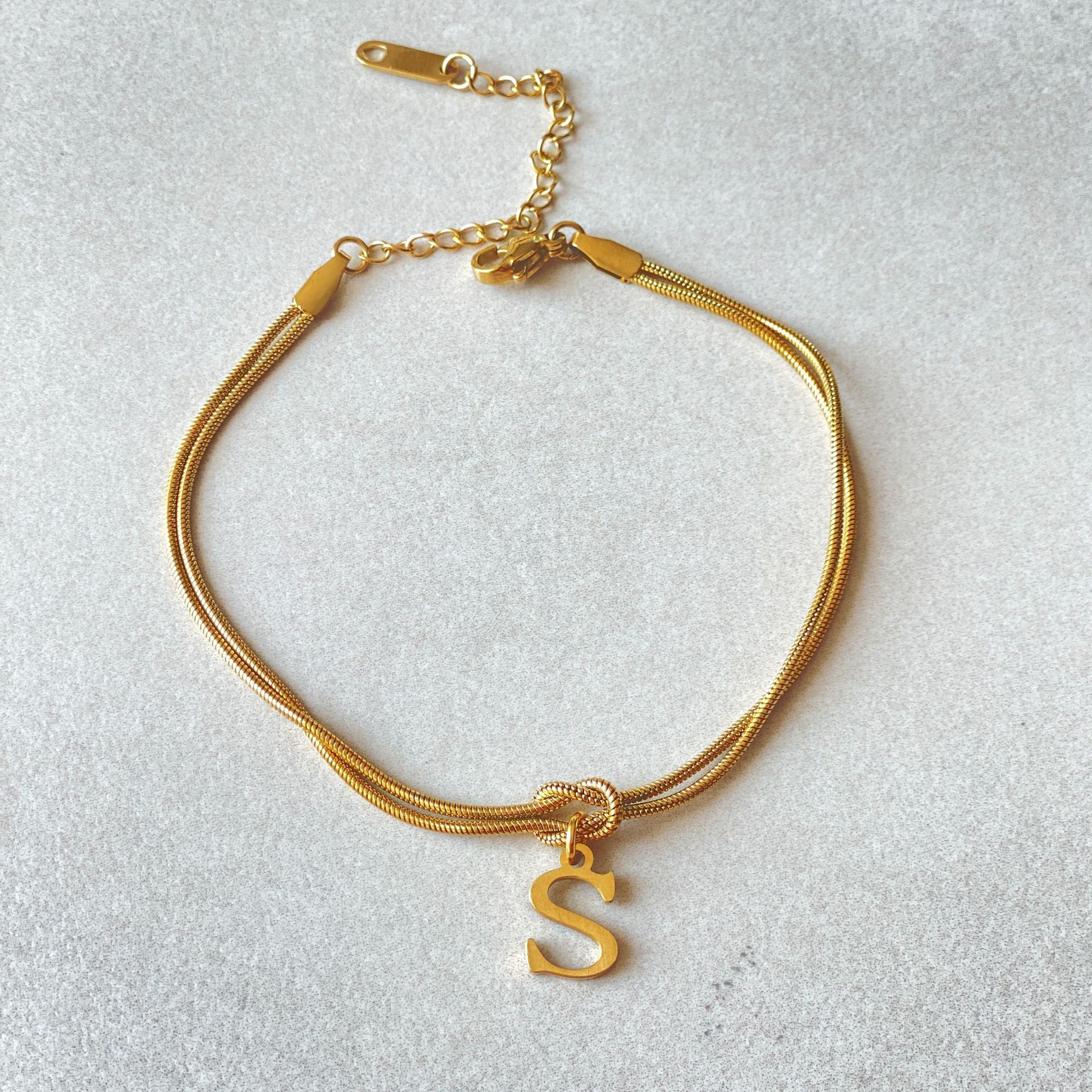 Dainty Snake Chain Charm Bracelet