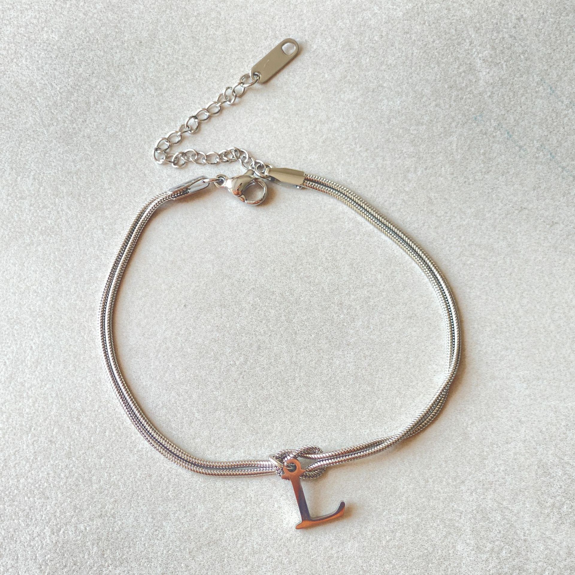 Dainty Snake Chain Charm Bracelet