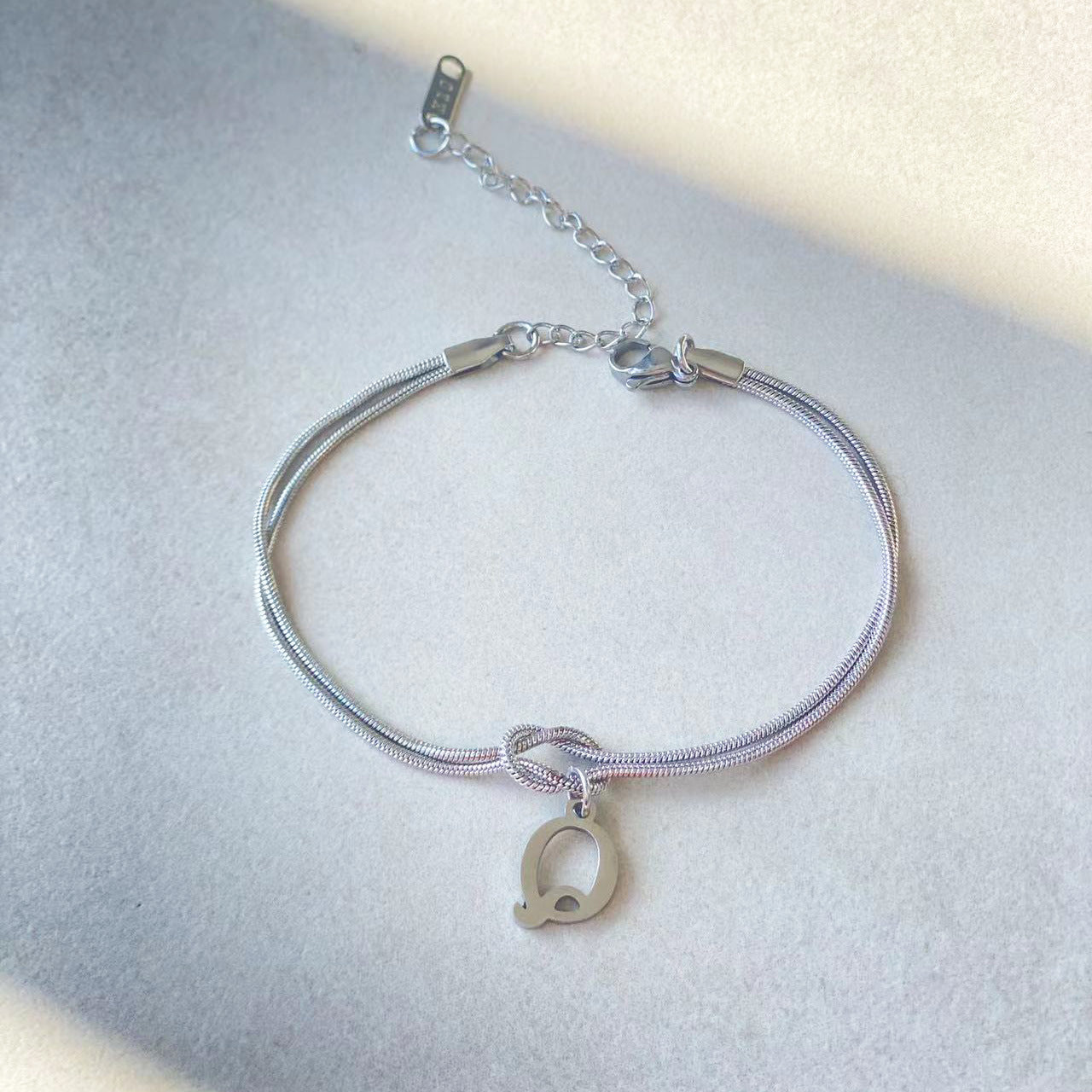 Dainty Snake Chain Charm Bracelet