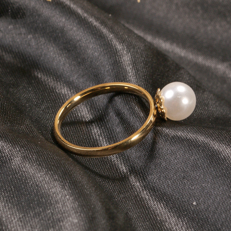 Gold-plated Pearl Ring