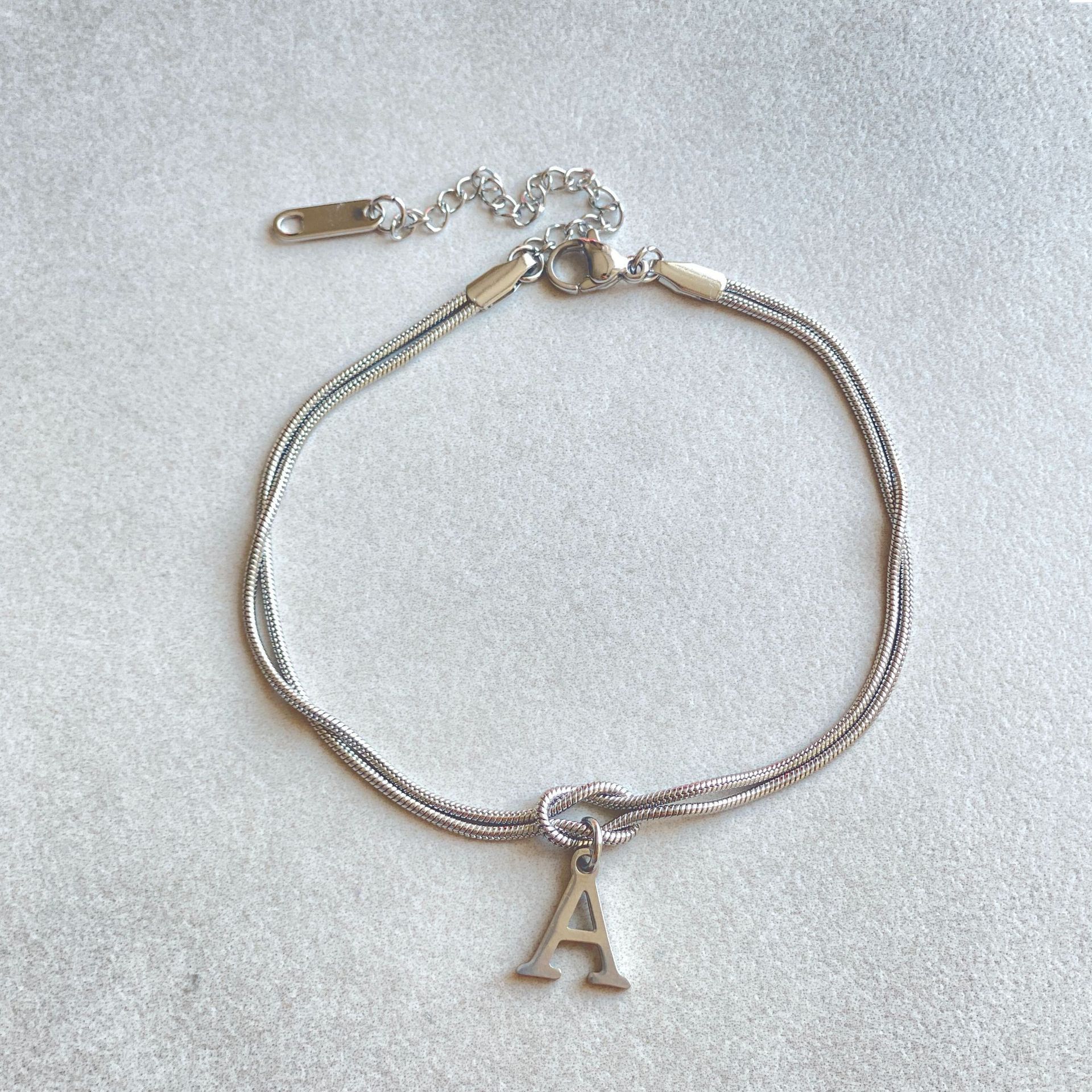 Dainty Snake Chain Charm Bracelet