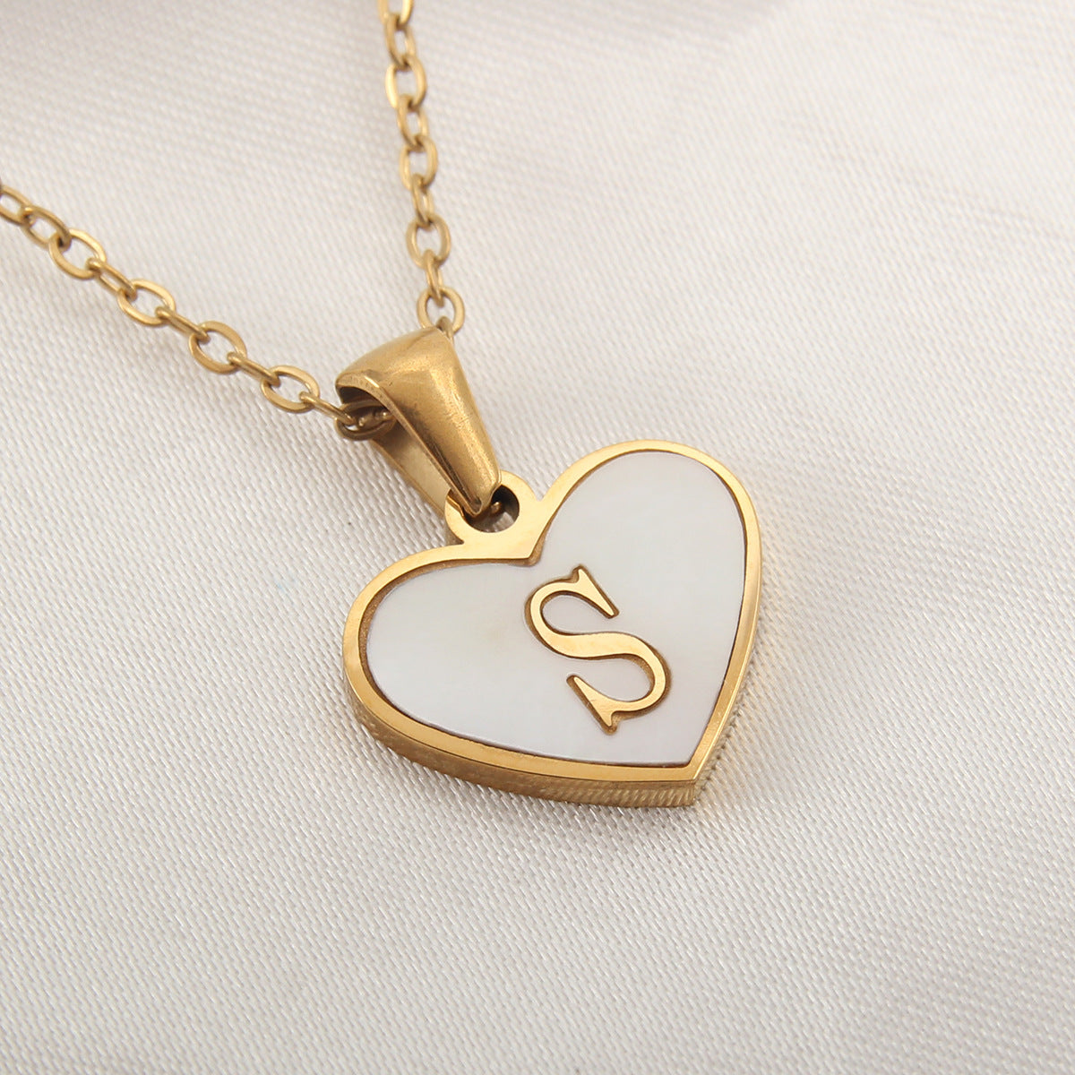 Letter Heart-shaped Necklace