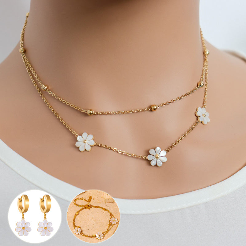 Stainless Steel Flower Necklace