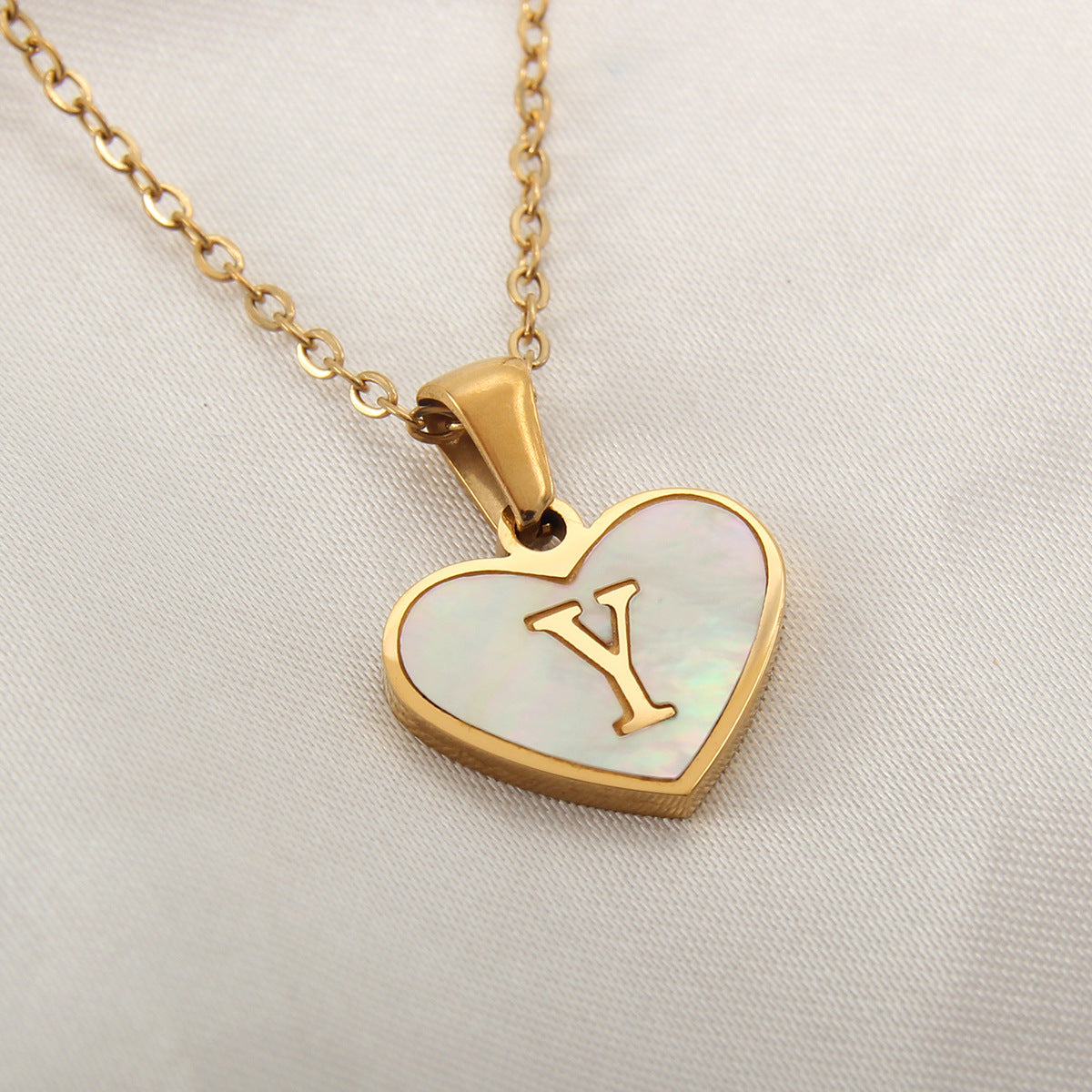 Letter Heart-shaped Necklace