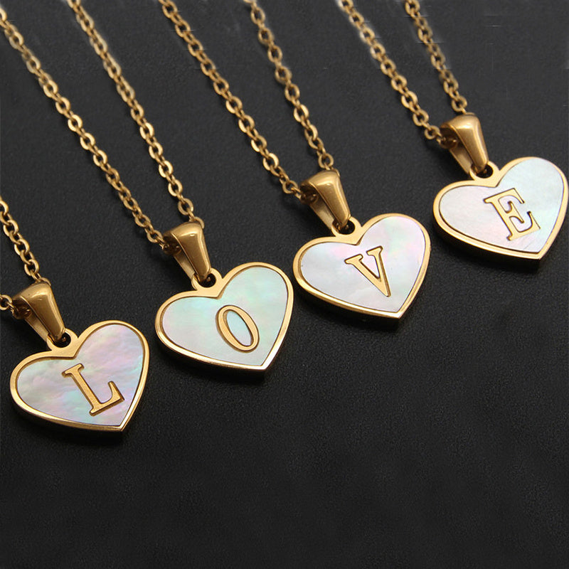 Letter Heart-shaped Necklace