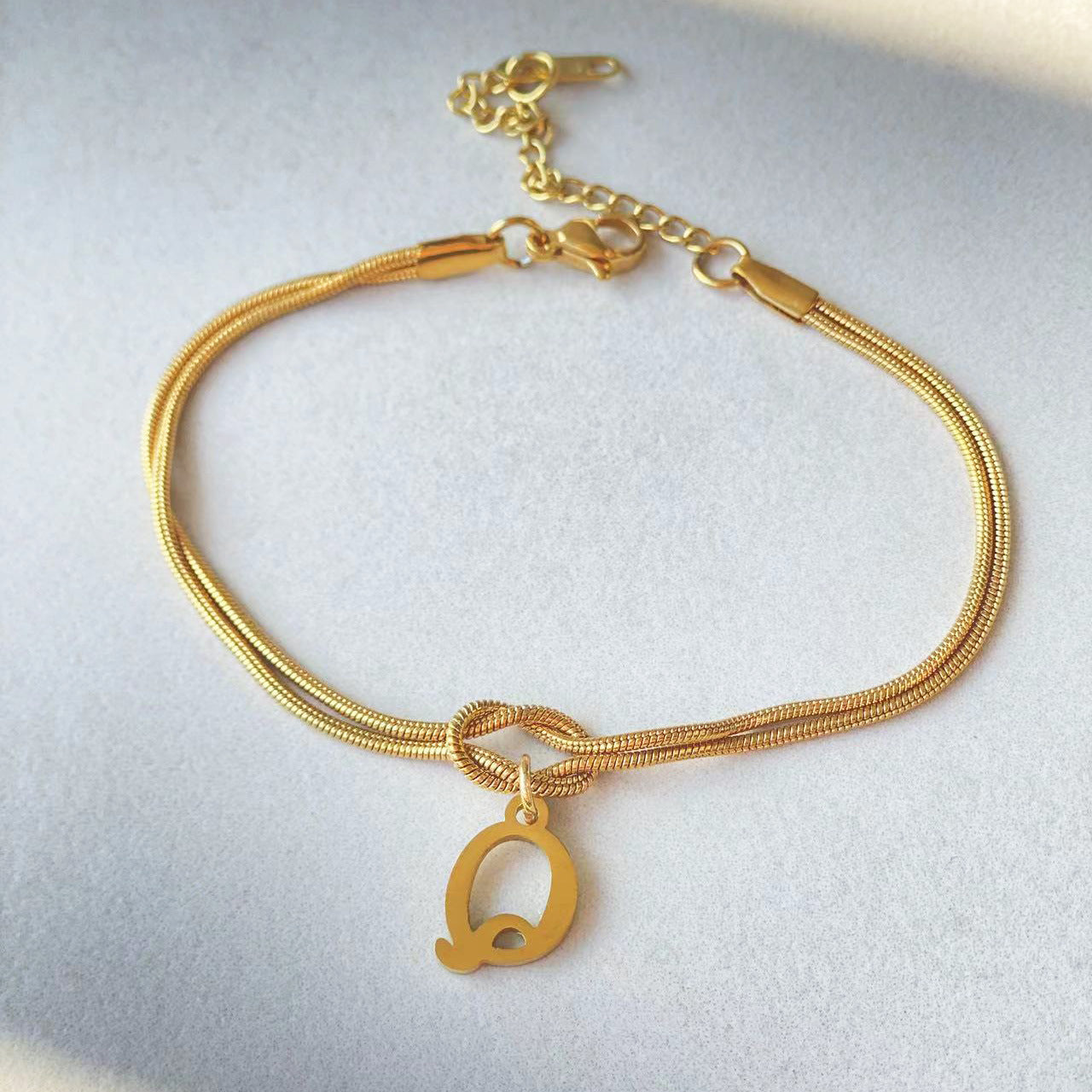 Dainty Snake Chain Charm Bracelet